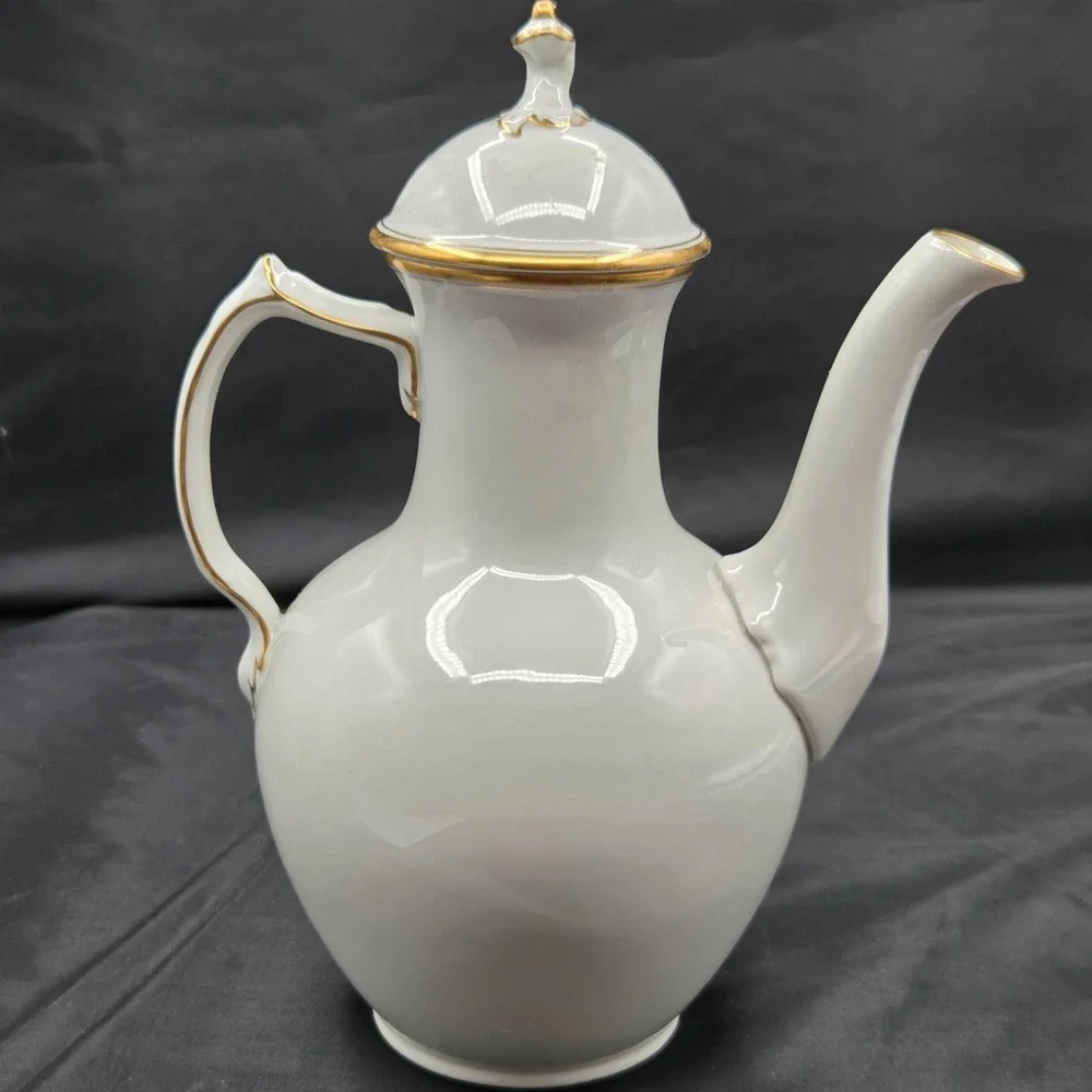 Royal Copenhagen Coffee Pot Teapot with Lid Gold Trim Signed & Numbered VINTAGE